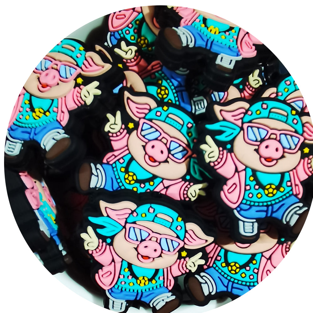 Fashionable pig silicone Focal Beads