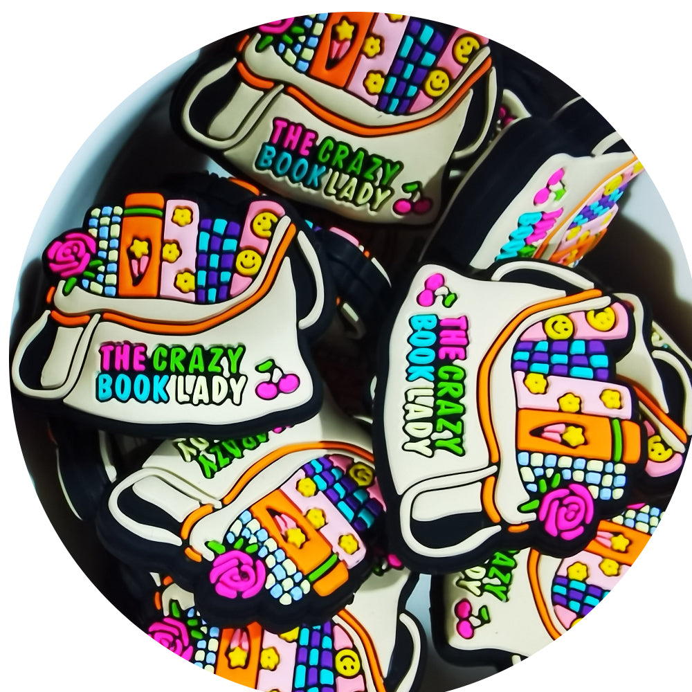 THE CRAZY BOOK LADY Silicone Focal Beads