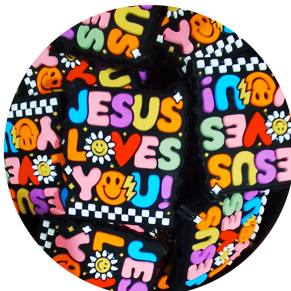 JESUS LOVES YOU! Silicone Focal Beads