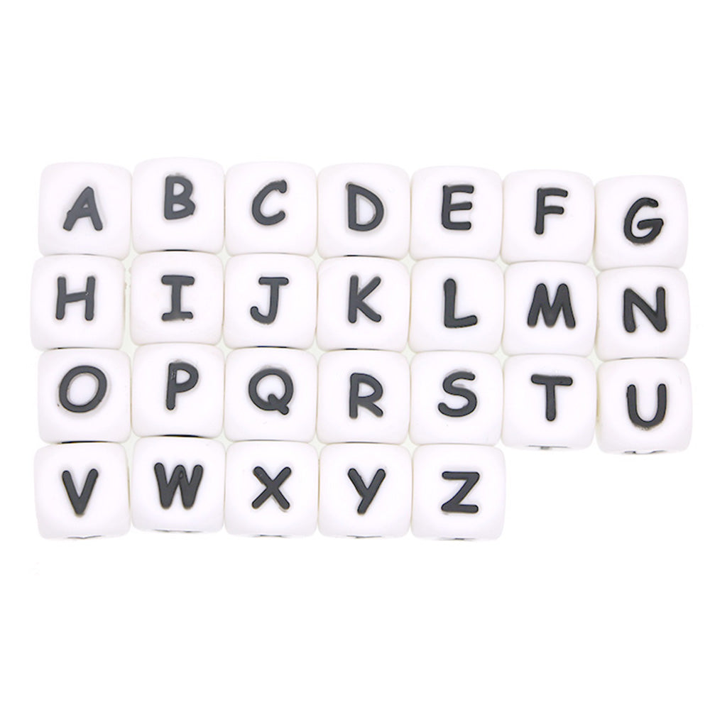 10/12MM White Letter 100Pcs/Lot