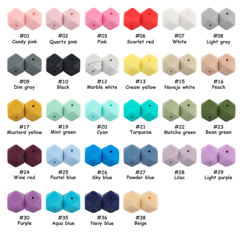 14/17MM Hexagon Silicone Bead 10Pcs/lot