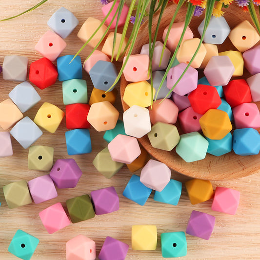14/17MM Hexagon Silicone Bead 10Pcs/lot