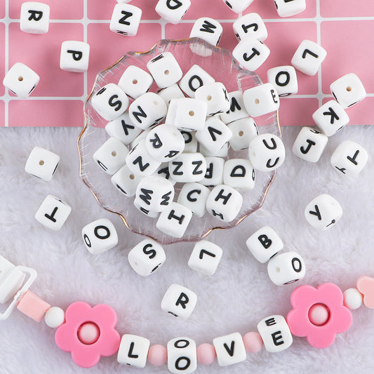 10/12MM White Letter 100Pcs/Lot